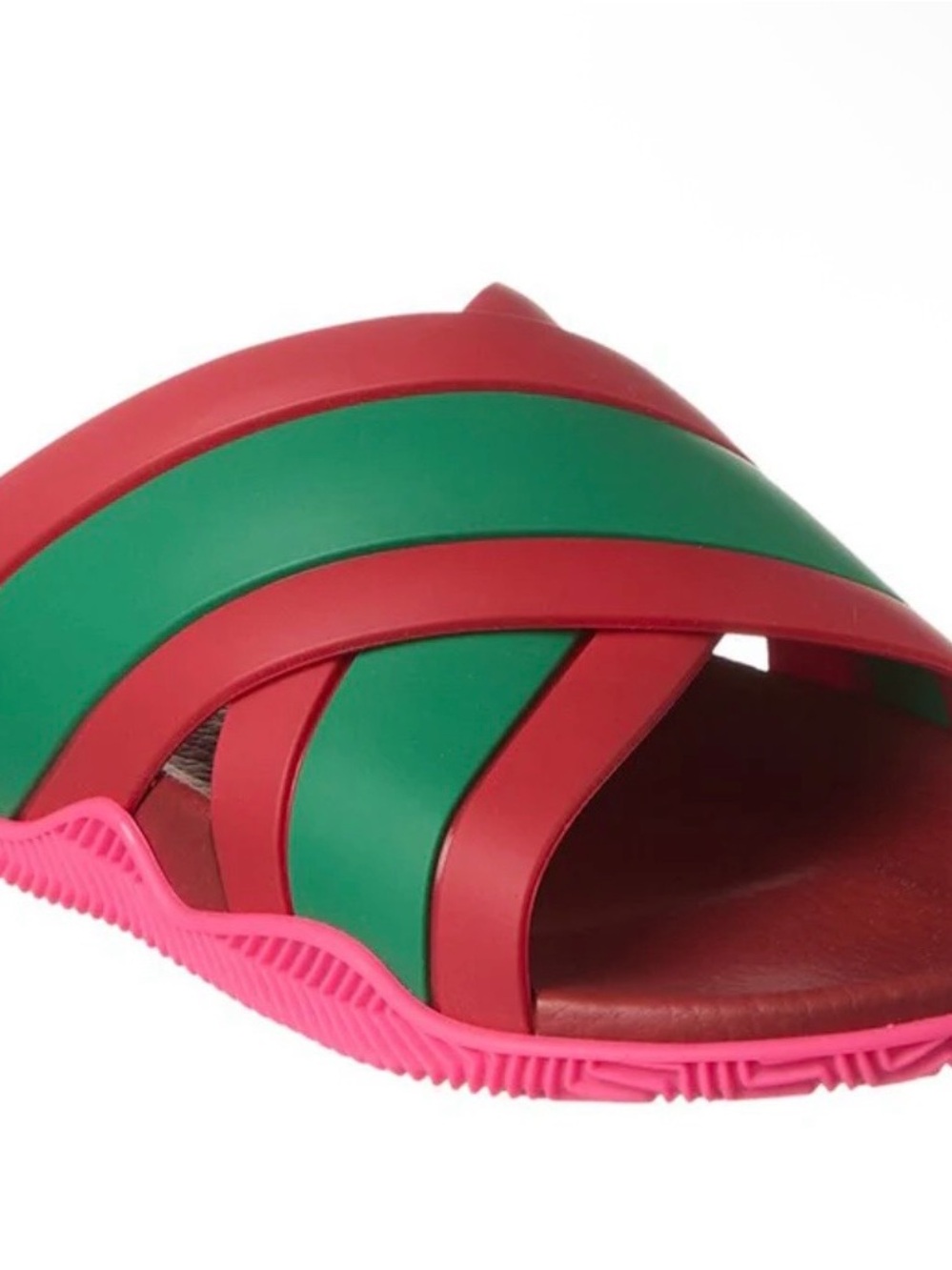 GUCCI WEB CROSSOVER RUBBER SANDAL